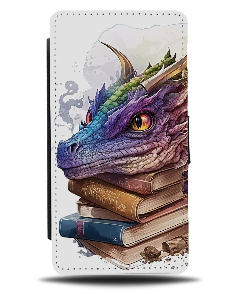 Funny Bookworm Dragon Flip Wallet Case Dragons Angry Magic Student School BD54