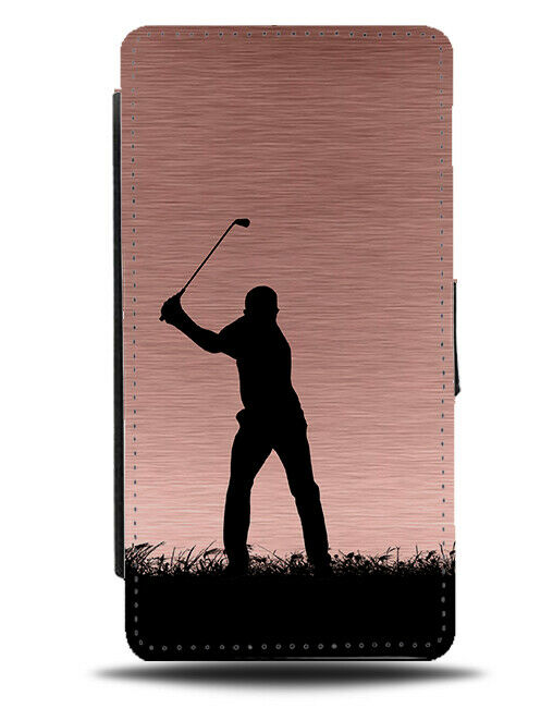 Golf Flip Cover Wallet Phone Case Golfing Golfer Balls Rose Gold Girls i675