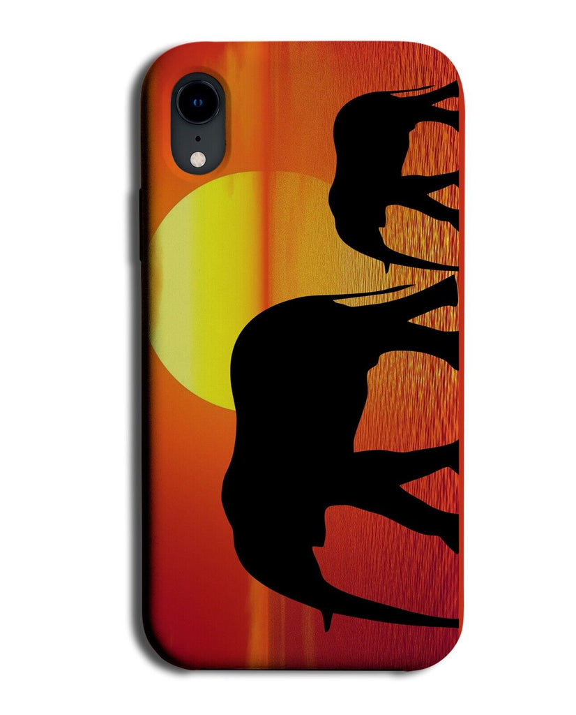 Walking Elephant Silhouette Phone Case Cover Elephants Sunset Sun Set Rise CD45