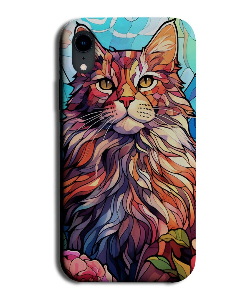 Stained Design Of Maine Coon Cat Phone Case Cover Cats Breed Pet Novelty DG03