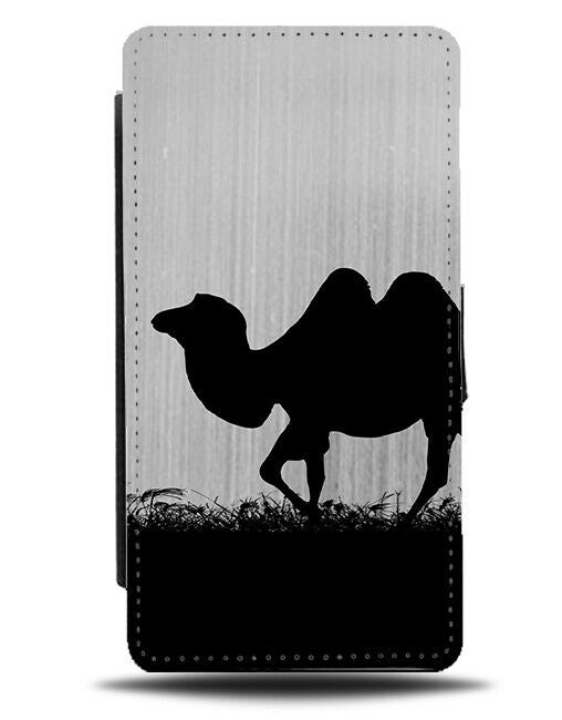 Camel Silhouette Flip Cover Wallet Phone Case Camels Hump Silver Grey Shape i139
