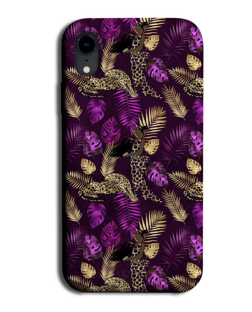 Purple and Gold Leaves Phone Case Cover Leaf Leopards Animal Stylish Posh AJ15