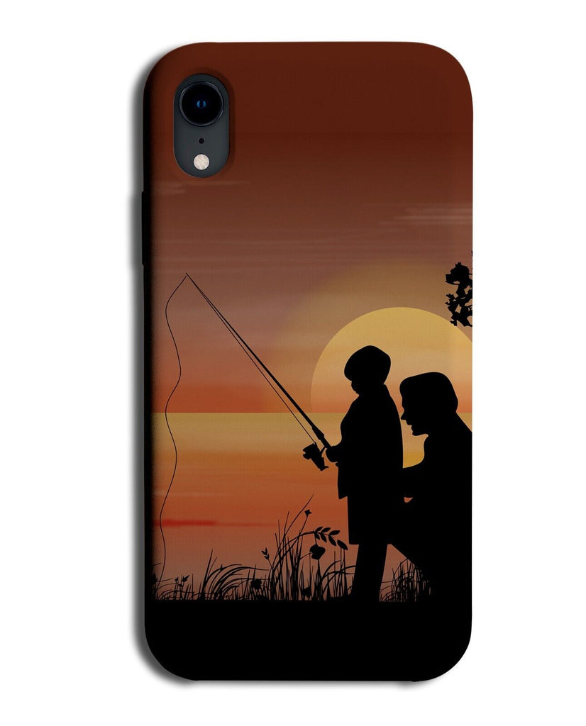 Fishing Silhouette Phone Case Cover Father And Son Fathers Day Gift Present AH35