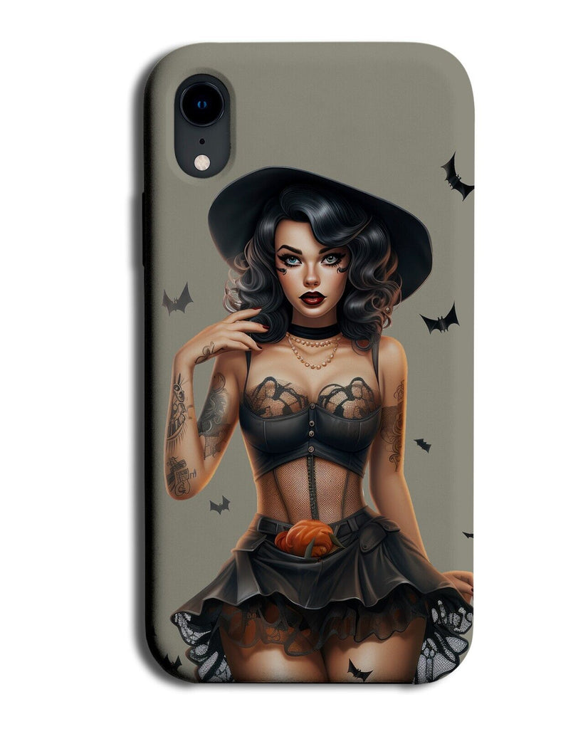 Halloween Pin Up Girl Phone Case Cover Lingerie Woman Costume Design Black CT58