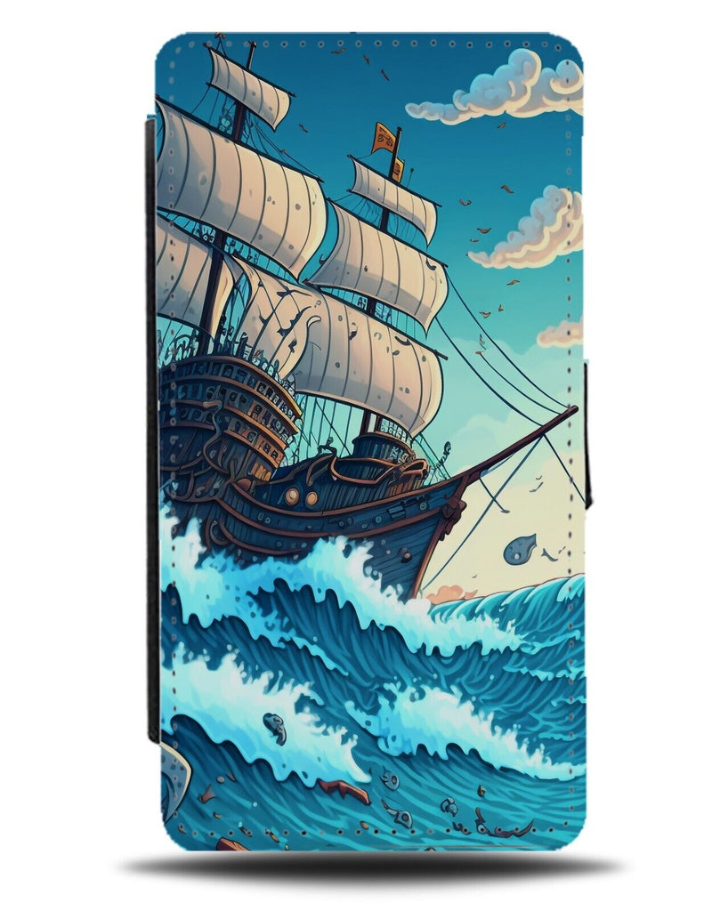 Ship Sailing On The Ocean Flip Wallet Case Sea Ships Boat Boats Comic Book DB66