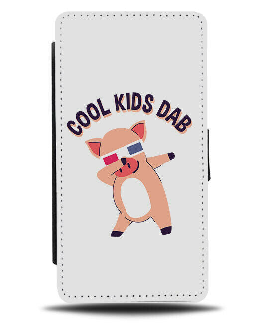 Dabbing Pig In 3D Glasses Flip Wallet Phone Case Sunglasses Pigs Piggy Pink E201