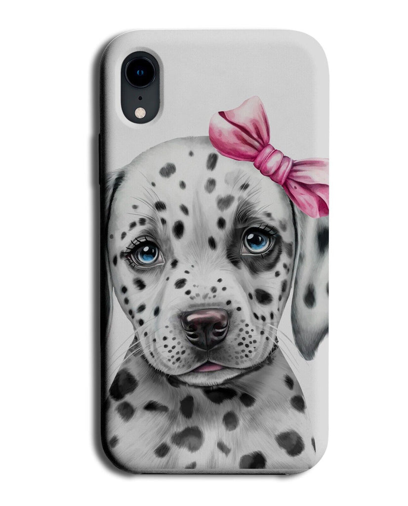 Puppy Dalmatian Puppy In Hair Bow Phone Case Cover Bows Pink Dog Dalmatians AQ35