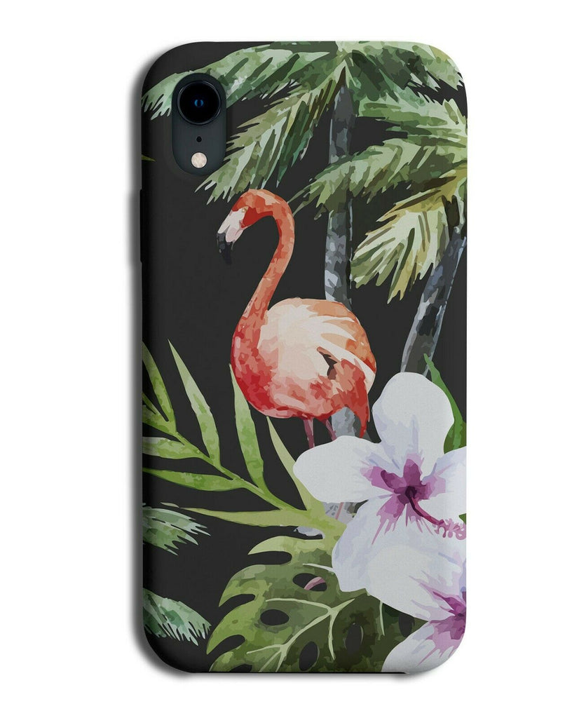 Nighttime Flamingo Phone Case Cover Night Sky Dark Orchid White Petals G981