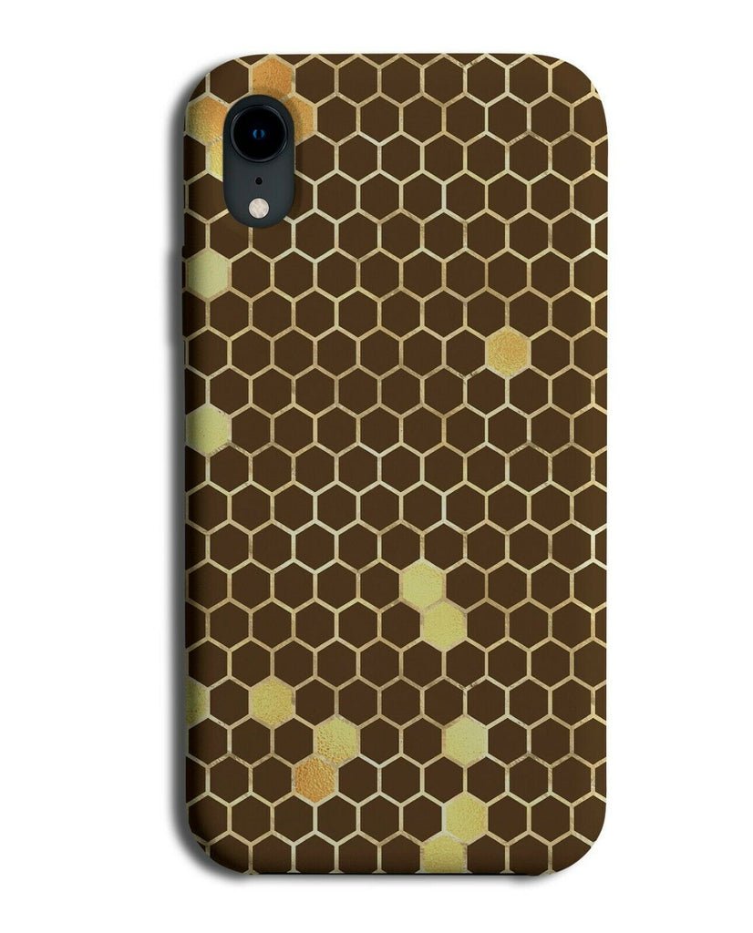 Dark Beehive Pattern Phone Case Cover Golden Shapes Bee Hexagon Hexagons G239