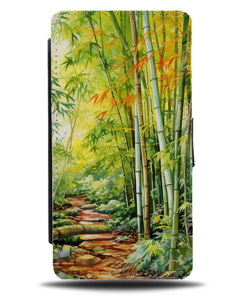 Chinese Bamboo Forrest Flip Wallet Case China Bamboos Sticks Jungle Forest CZ63