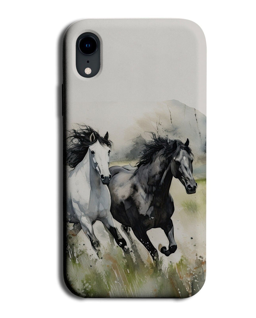 Watercolour Wild Horses Phone Case Cover Horse Running Galloping Gallop BF05