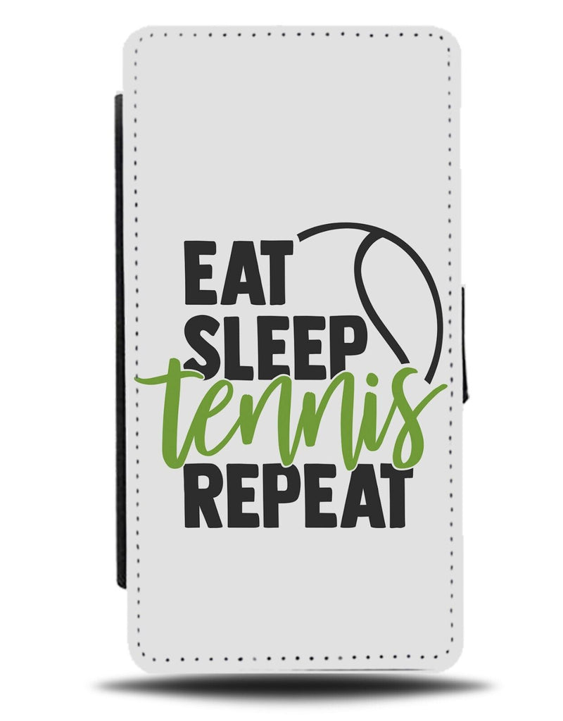 Funny Eat Sleep Tennis Repeat Flip Wallet Case Gift Novelty Quote Player DE23