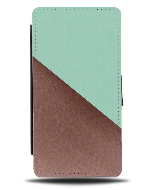 Mint Green and Rose Gold Flip Cover Wallet Phone Case Light Pale Green i415