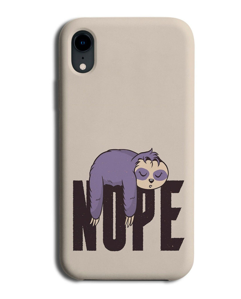 Lazy Sloth Cartoon Phone Case Cover Purple NOPE Negative Funny Sleeping E673