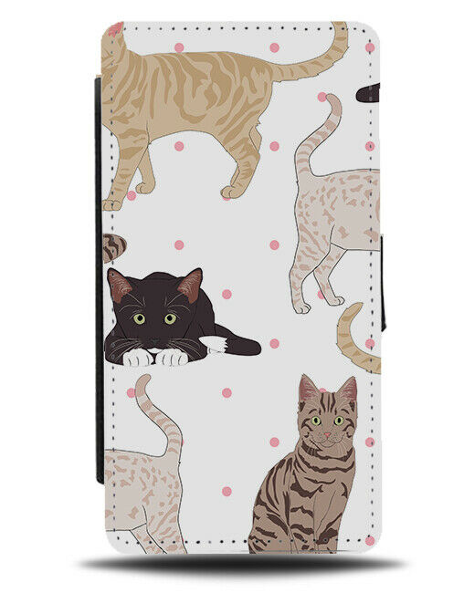 Cat Pattern Flip Wallet Case Cats Design Feline Kitten Kat Kittens Pet E996