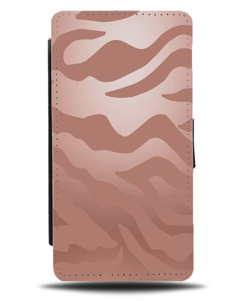 Rose Gold Coloured Zebra Stripes Flip Wallet Case Stripe Print Animal Tiger BX75