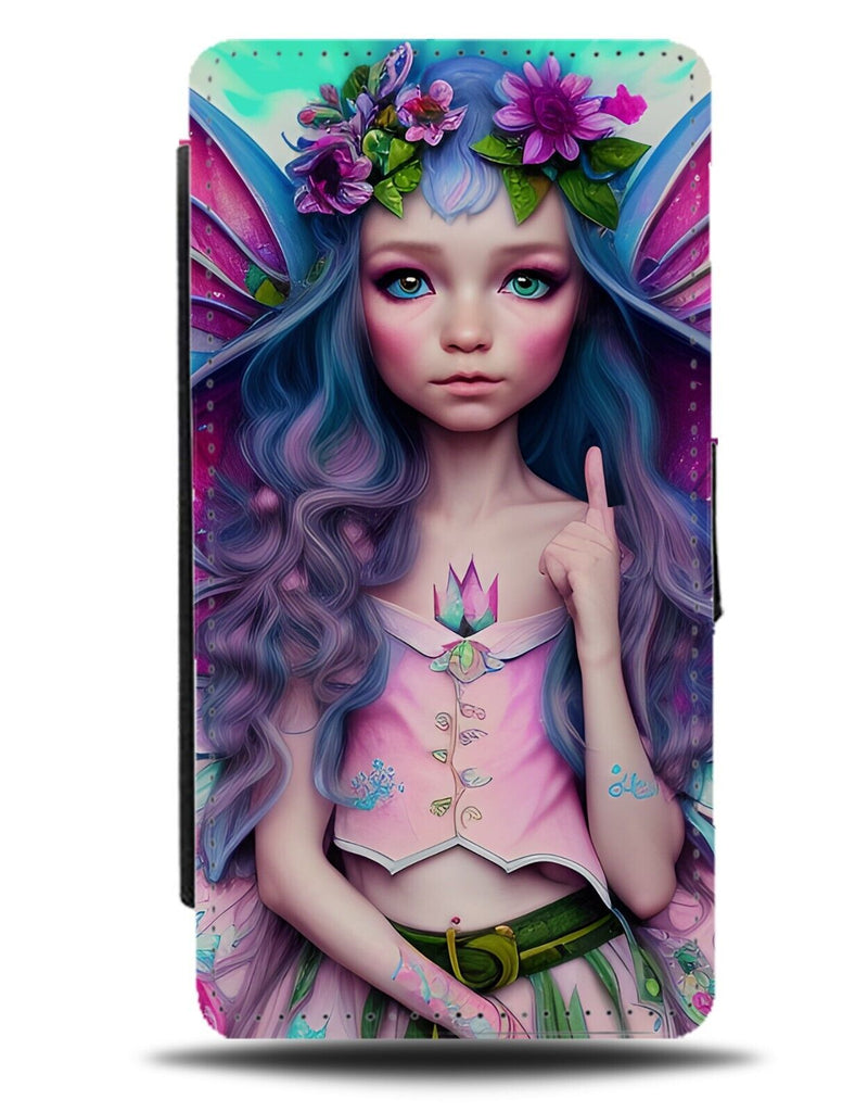 Gothic Flower Fairy Flip Wallet Case Flowers Floral Crown Fairies Artistic AP41