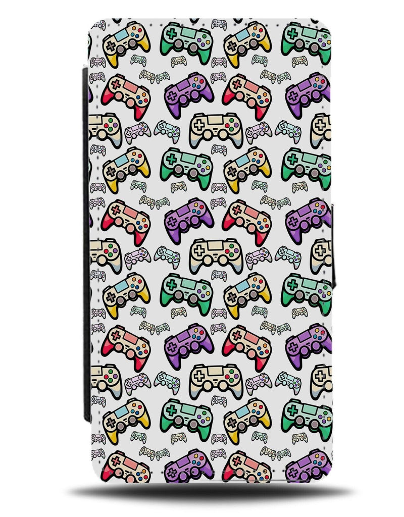 Retro Gaming Controllers Pattern Flip Wallet Case Video Game Console Gift BG32
