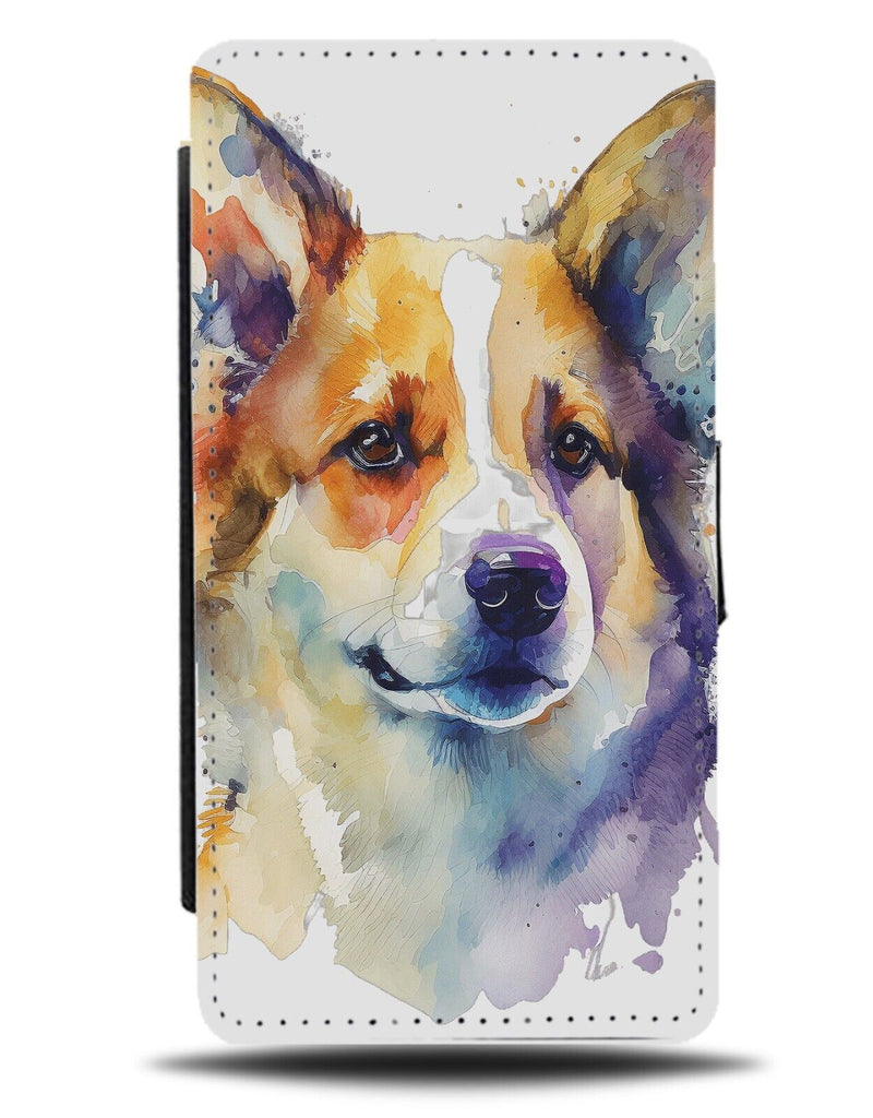 Oil Painting Corgi Dog Flip Wallet Case Picture Corgis Welsh Traditional AG44