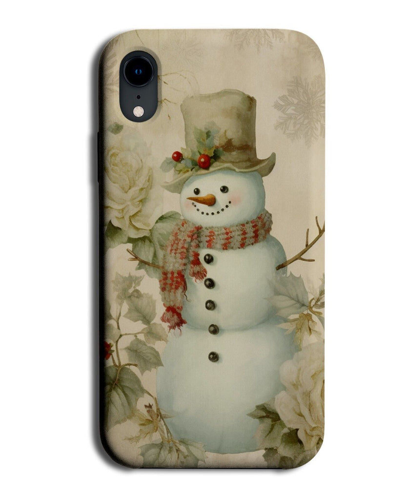 Vintage Classic Christmas Card Design Phone Case Cover Snowman Snow Man DG34