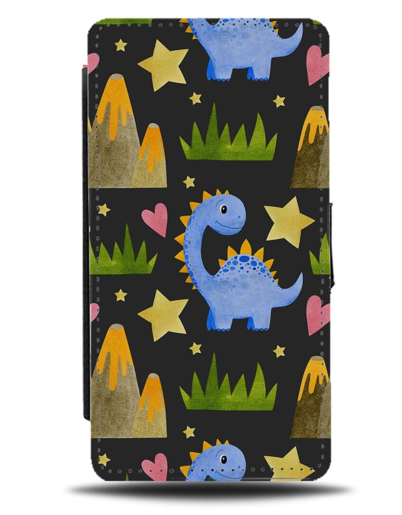 Childrens Story Book Dinosaurs Flip Wallet Case Dinosaur Dino Dinos Kids BD44