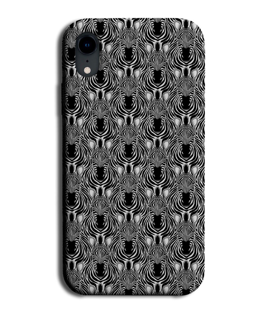 Zebras Pattern Phone Case Cover Multiple Loads Of Zebra Heads Faces Retro CW80