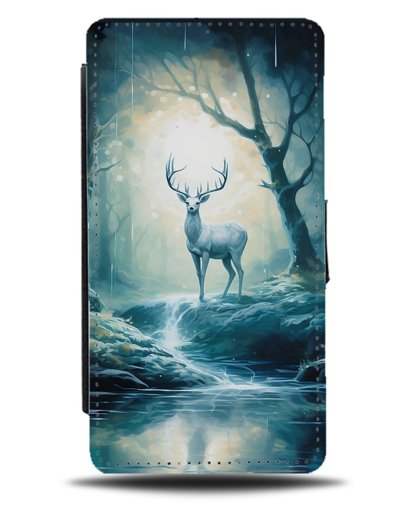 White Christmas Stag Reindeer Flip Wallet Case Reindeers Deer Deers Festive DD71