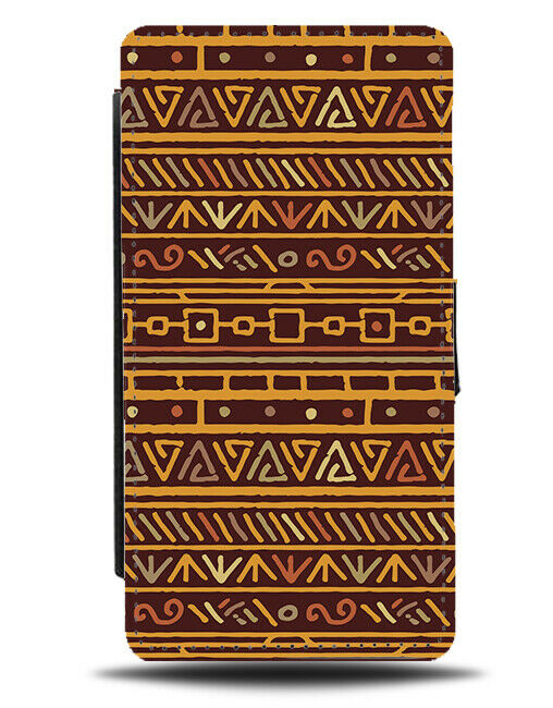 African Tribal Pattern Flip Wallet Case Shapes Geometric Africa Nigerian H657