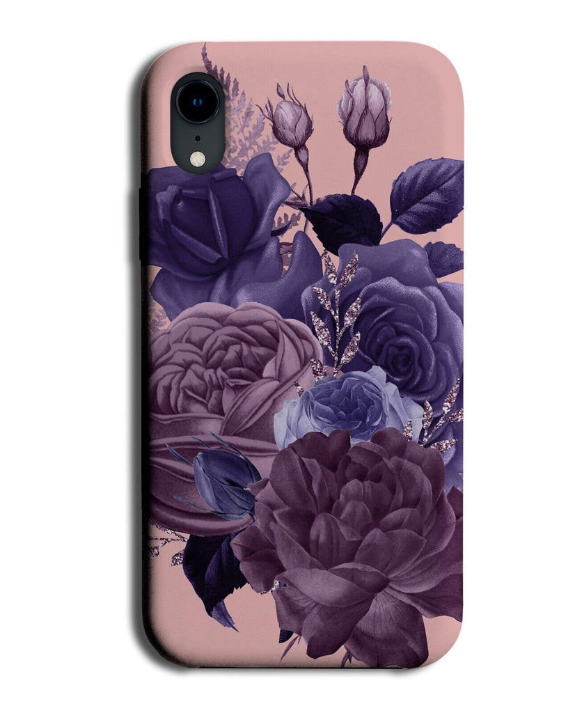 Gothic Purple Roses Phone Case Cover Rose Dark Grey Black Grunge Floral AI76