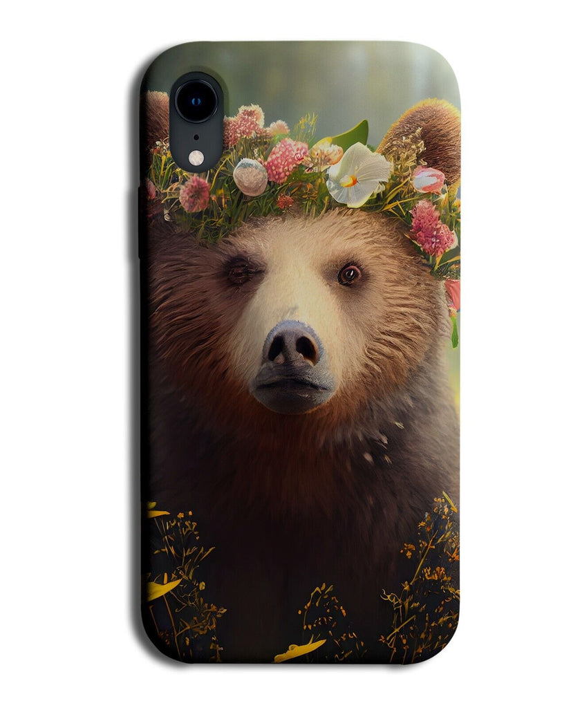 Brown Bear In Flower Crown Phone Case Cover Floral Funny Novelty Grizzly CG20