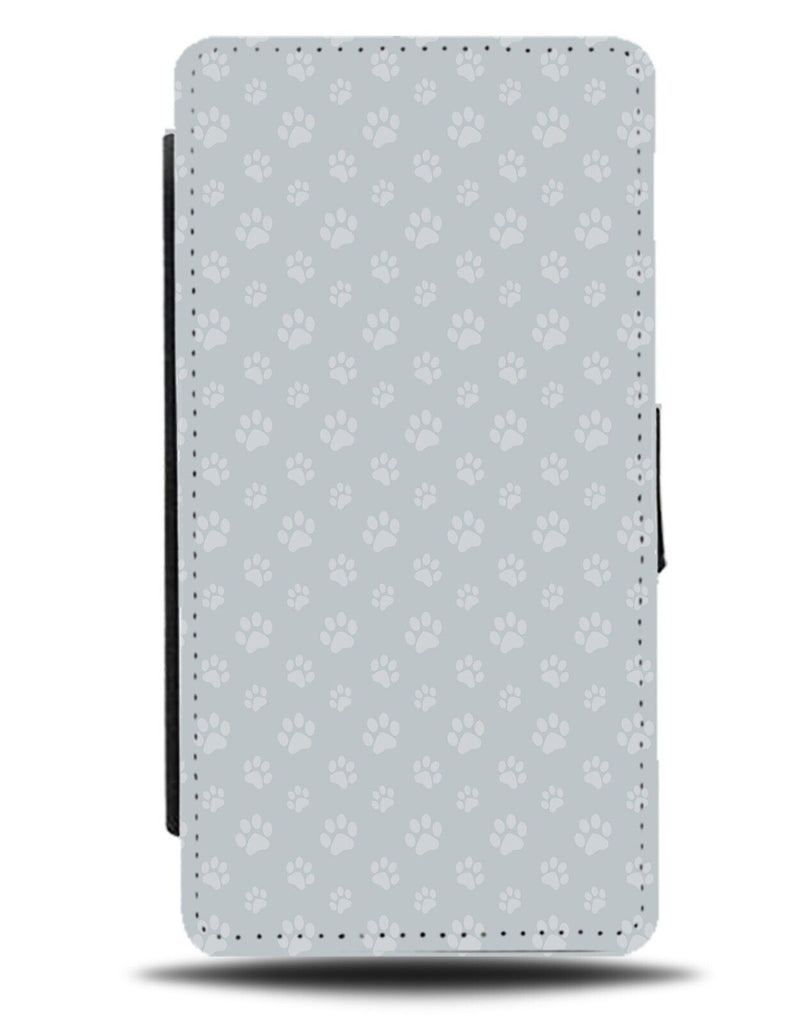 White and Grey Paw Print Flip Wallet Case Paws Marks Shapes Dog Cat Dogs DF10