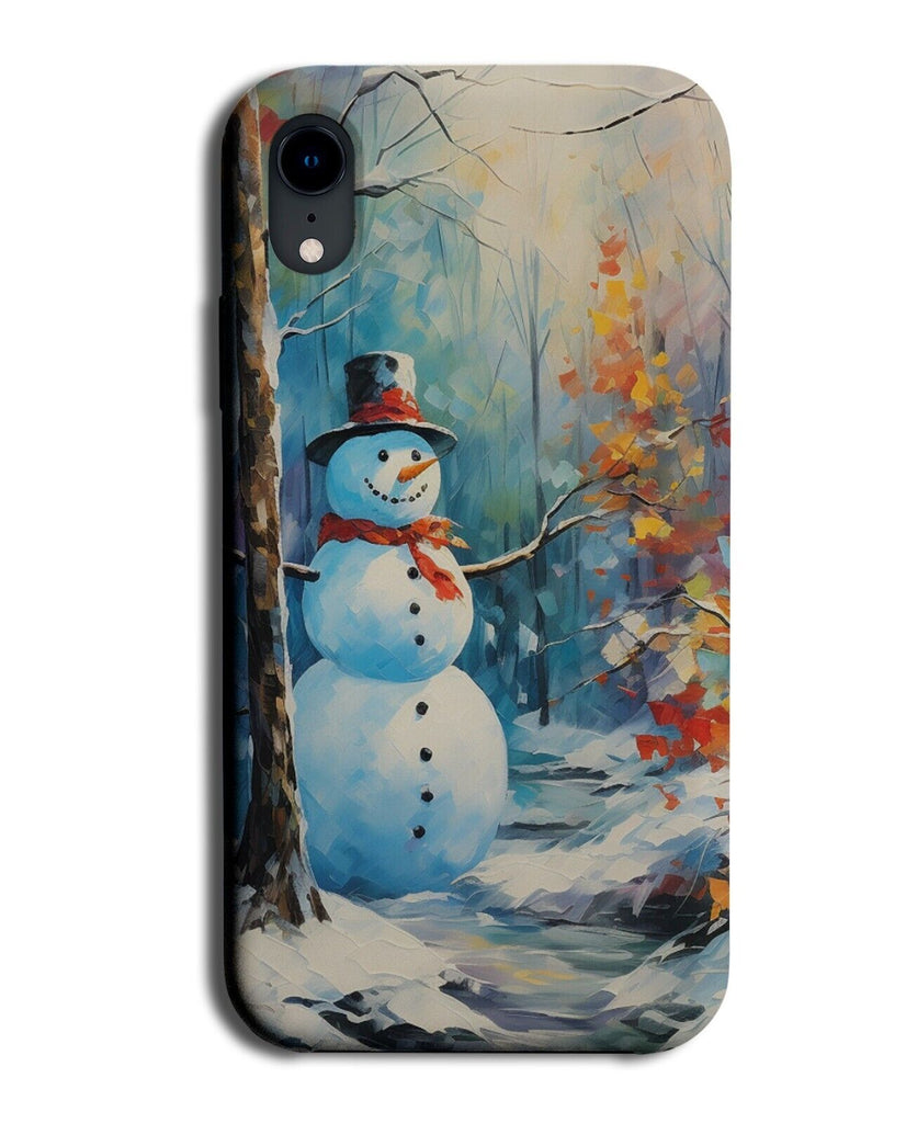 Christmas Oil Painting Phone Case Cover Snowman Winter Card Style Picture DF82