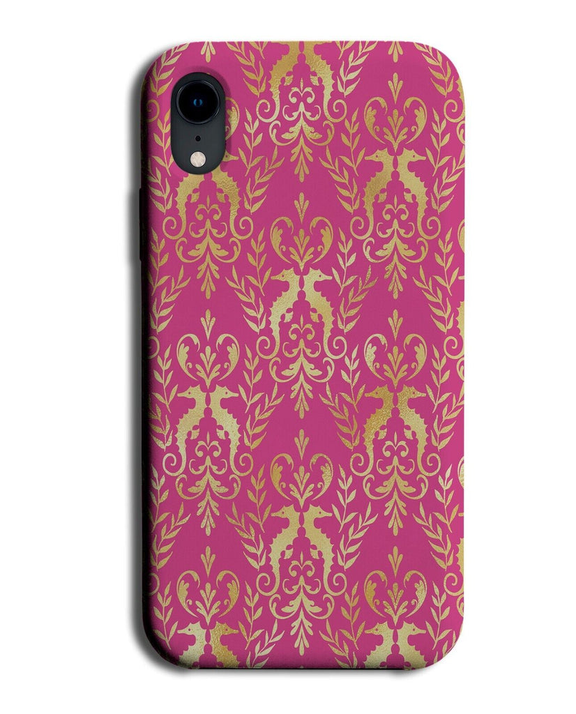 Gold and Pink Seahorses Phone Case Cover Sea Horse Seahorse Hot Golden & BK24