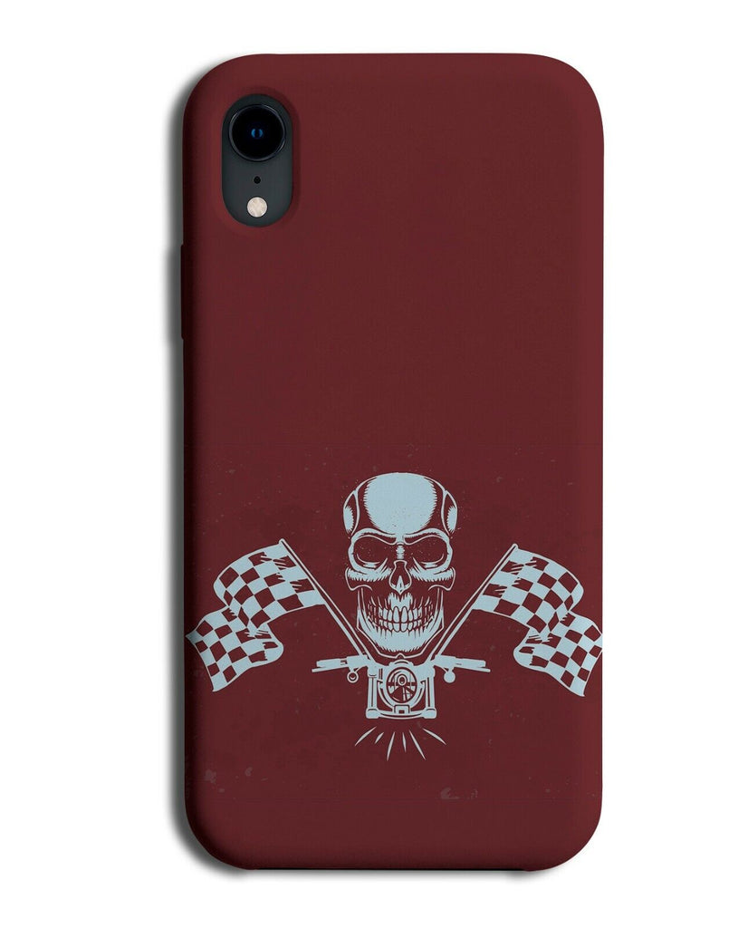Motorbike Racer Skull Phone Case Cover Race Racing Flags Bike Race Start J844