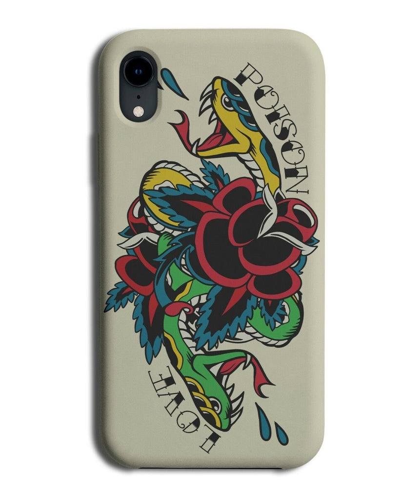 Snake Tattoo Design Phone Case Cover Snakes Flowers Floral Fangs K309