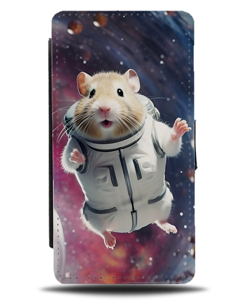 Funny Hamster in Space Flip Wallet Case Hamsters Astronaught Gerbil Mouse CQ15