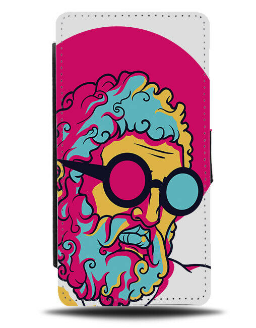 Colourful Greek God Flip Wallet Phone Case Greece Jesus 3D Glasses Print E296