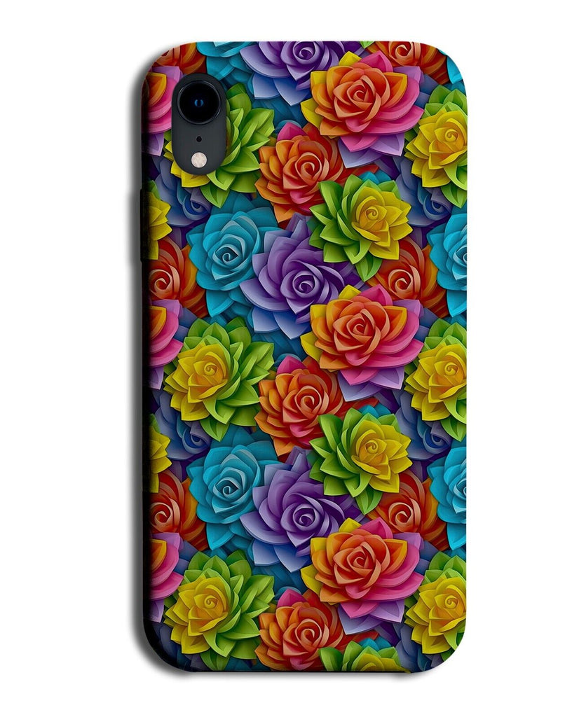 Multicolour Different Coloured Flowers Phone Case Cover Rainbow Vibrant Fun CK99