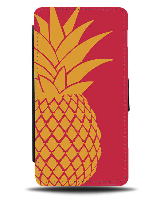 Pineapple Fruit Silhouette Flip Wallet Case Shape Outline Popart Pop Art K034