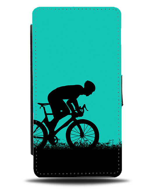 Mountain Bike Flip Cover Wallet Phone Case Shape Biking Turquoise Green i788