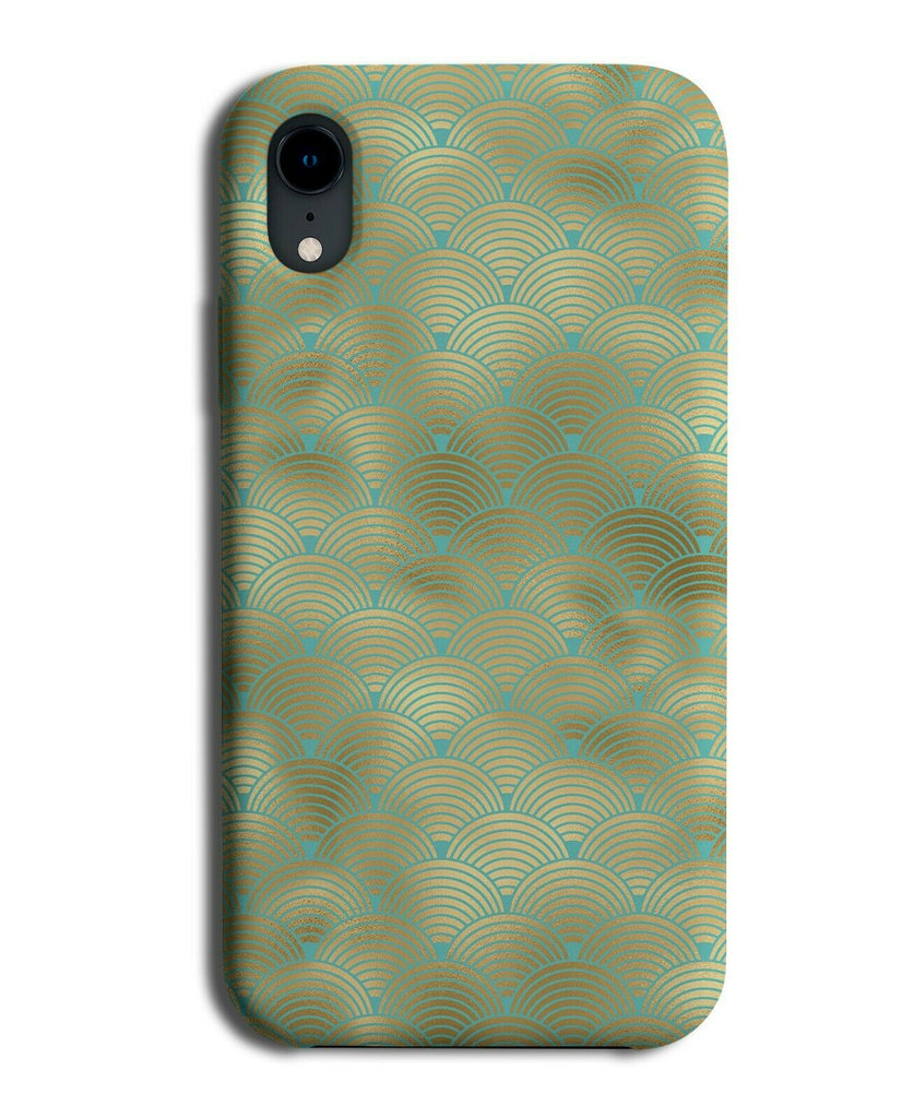 Upwards Gold Scales Phone Case Cover Upside Down Pattern Golden Turquoise G281