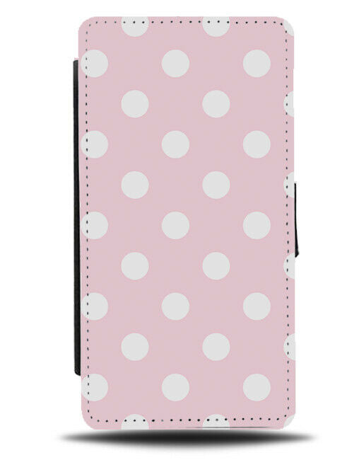 Baby Pink and White Flip Cover Wallet Phone Case Colour Polka Dot Dotted i523