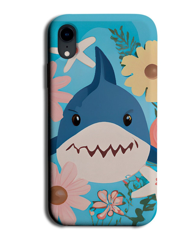 Cute Children's Shark Illustration Phone Case Cover Cartoon Sharks Floral BA58