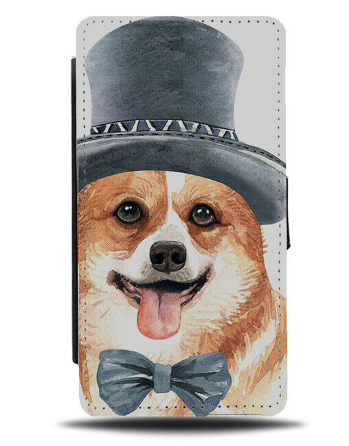 Corgi Top Hat And Bow Tie Flip Wallet Phone Case Corgis Bowtie Picture K512