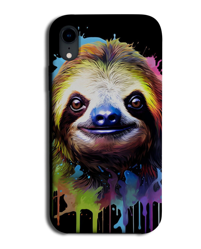 Multicolour Novelty Sloth Paint Splashes Phone Case Cover Effect Splats CP53