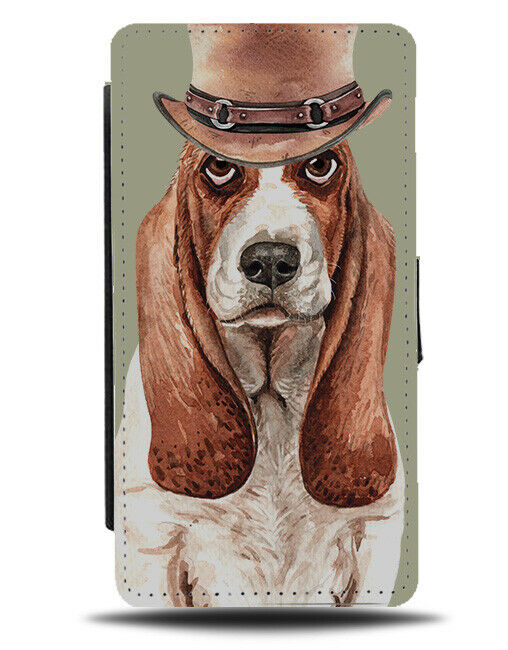 Basset Hound Flip Wallet Phone Case Dog Dogs Fancy Dress Funny Gift Present K486
