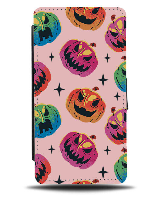 Girls Halloween Pumpkins Flip Wallet Case Woman Womens Girl Baby Pink N666