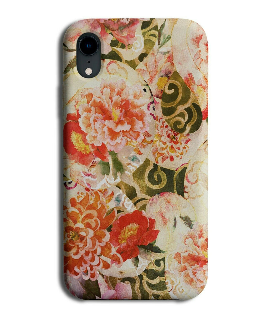 Dark Oriental Tradition Floral Pattern Phone Case Cover Patterning Flowers G172