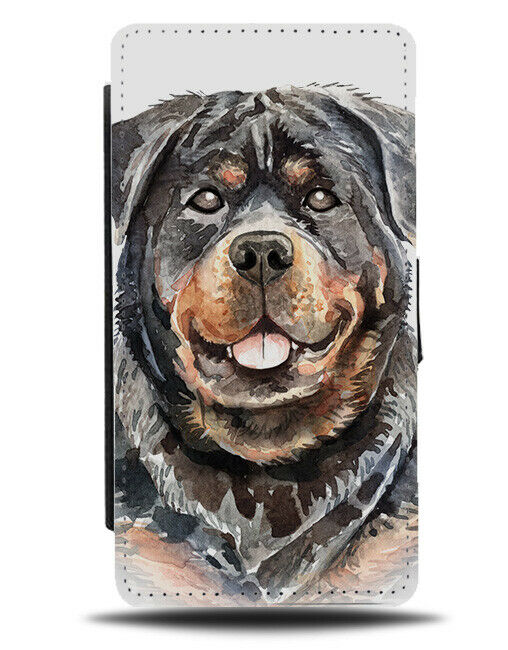 Rottweiler Flip Wallet Case Dog Oil Painting Artwork Art Face Portrait K743