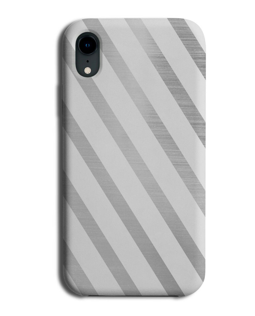 White and Silver Stripes On Phone Case Cover Stripes Pattern Design Grey i806